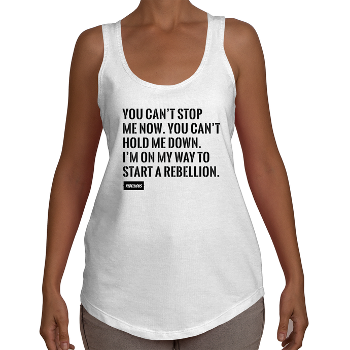 Ladies Racerback: You can't stop me now...