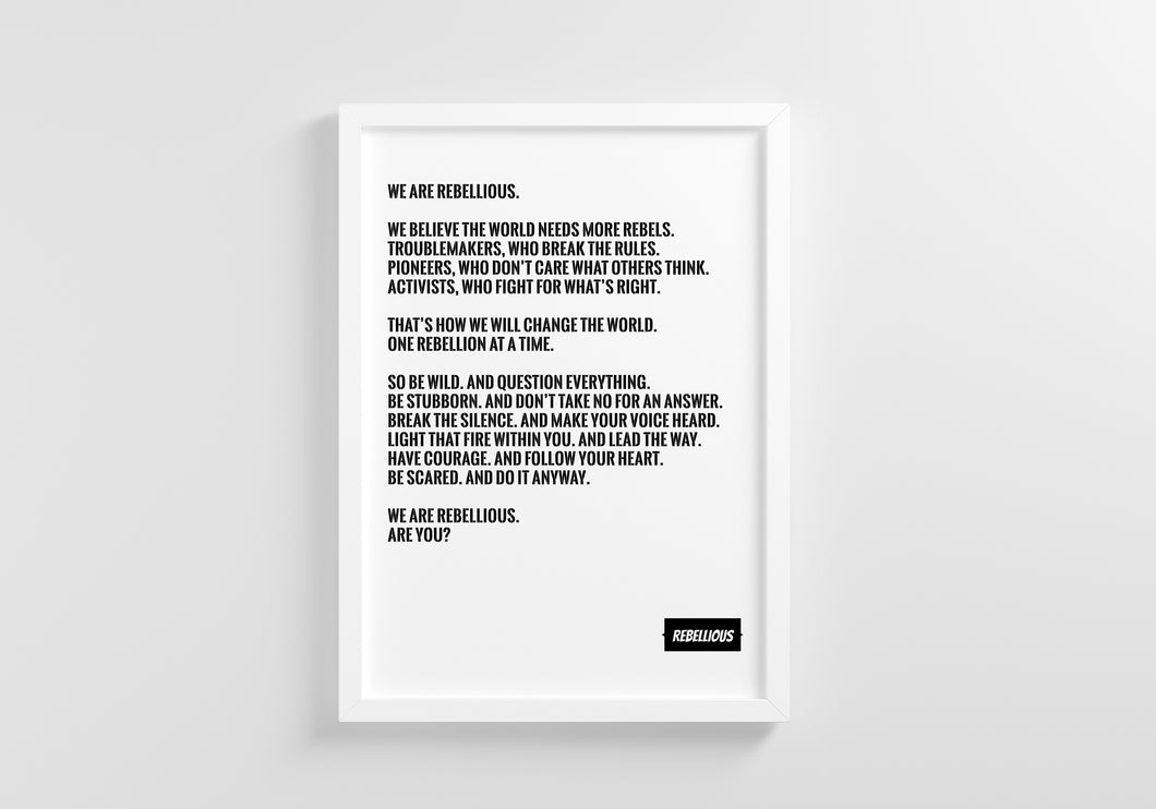 Poster: Rebellious Manifesto